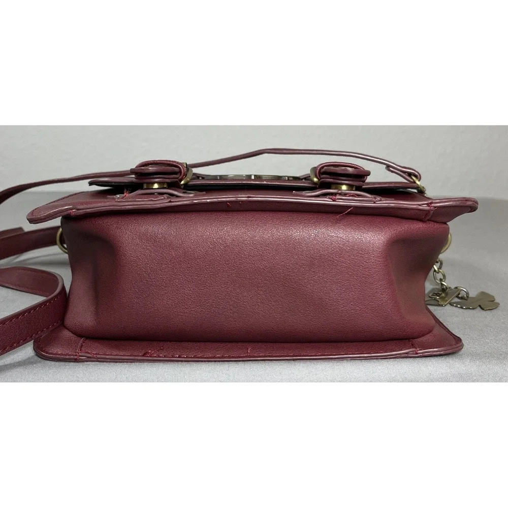 Harry Potter Hogwarts Satchel Crossbody Handbag Maroon Gold Hardware Bag